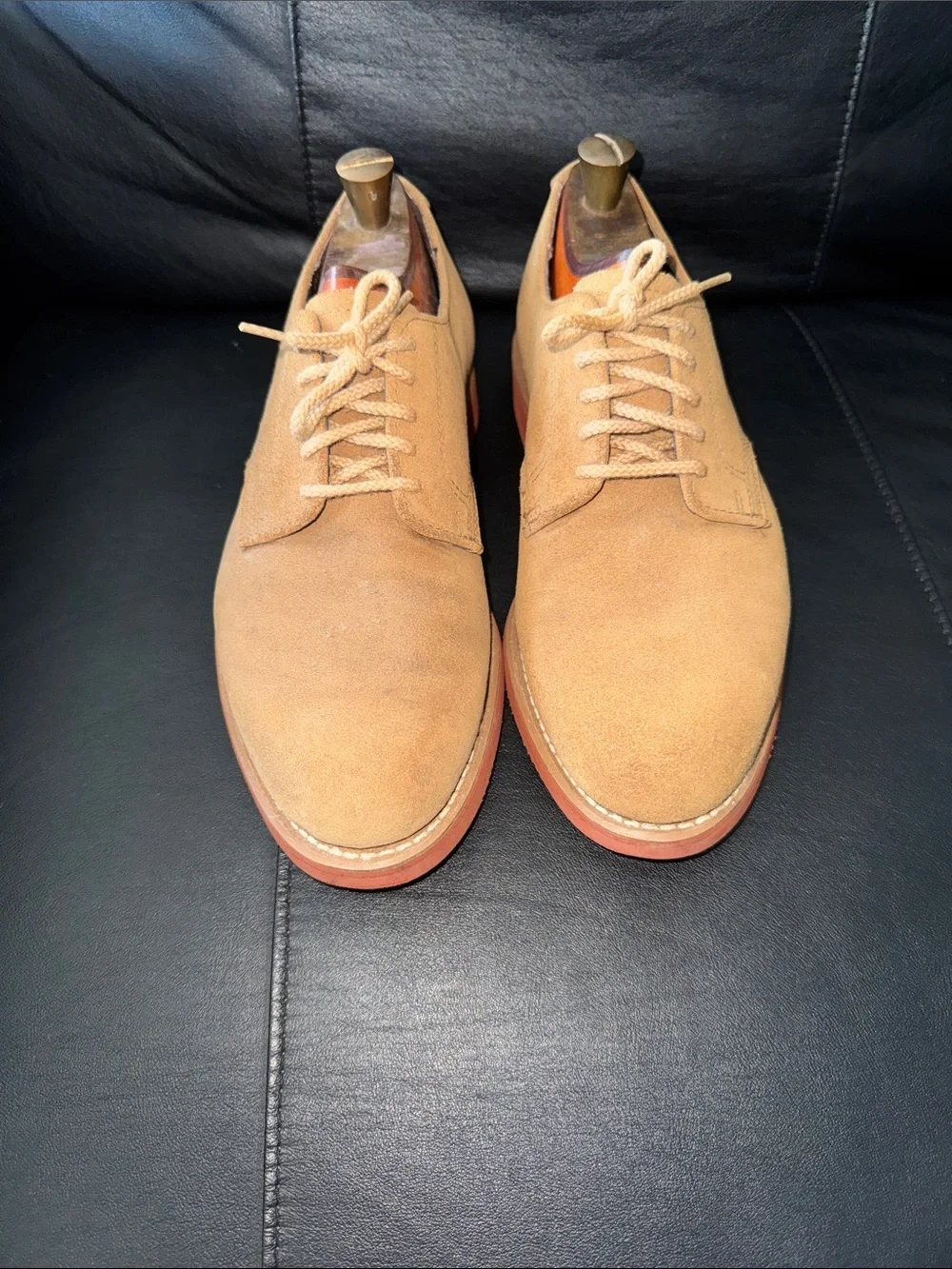 Men’s Dexter tan Leather Boat Shoe with Suede Trim